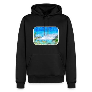 Thailand Aquarell Skizze Handgezeichnete Illustration - Männer Premium Bio Hoodie - Schwarz - Vorne - Nico (187cm)