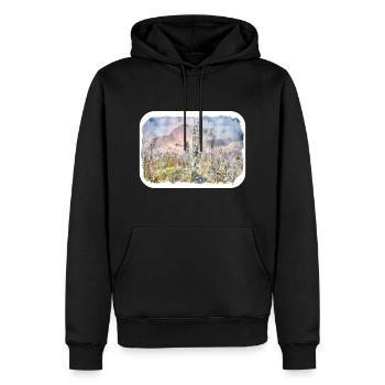 Malaisie Aquarelle Esquisse Dessinée à la Main Illustration - Sweat à capuche Premium bio Homme - noir - Devant - Nico (187cm)