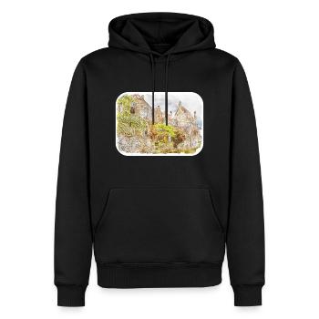 Bruges Belgium Watercolor Sketch Drawn Illustratio - Men’s Premium Organic Hoodie - black - Front - Nico (187cm)