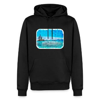 Illustration de croquis à l’aquarelle de Californie usa - Sweat à capuche Premium bio Homme - noir - Devant - Nico (187cm)