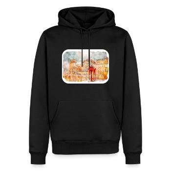 Indien Aquarellskizze Handgezeichnete Illustration - Männer Premium Bio Hoodie - Schwarz - Vorne - Nico (187cm)