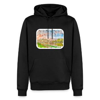 Vienne Autriche Aquarelle Esquisse Dessinée Illustratio - Sweat à capuche Premium bio Homme - noir - Devant - Nico (187cm)