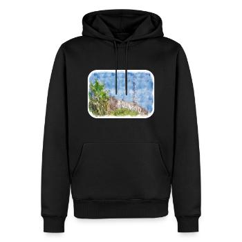 Illustration de croquis à l’aquarelle de Californie usa - Sweat à capuche Premium bio Homme - noir - Devant - Nico (187cm)