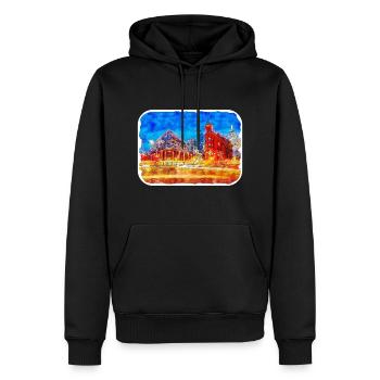 Canada Aquarelle Sketch Illustration dessinée à la main - Sweat à capuche Premium bio Homme - noir - Devant - Nico (187cm)