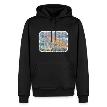 Allemagne Aquarelle Esquisse Dessinée à la main Illustration - Sweat à capuche Premium bio Homme - noir - Devant - Nico (187cm)