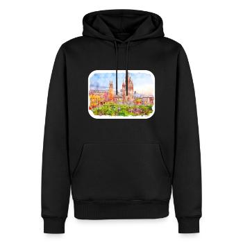 San Miguel De Allende Mexique Dessin à l’aquarelle - Sweat à capuche Premium bio Homme - noir - Devant - Nico (187cm)