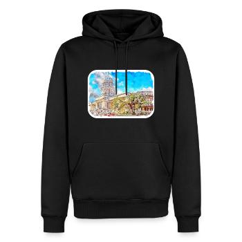 Habana Kuba Aquarell Skizze Gezeichnete Illustration - Männer Premium Bio Hoodie - Schwarz - Vorne - Nico (187cm)