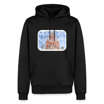 San Miguel De Allende Mexique Aquarelle Esquisse Dra - Sweat à capuche Premium bio Homme - noir - Devant - Nico (187cm)