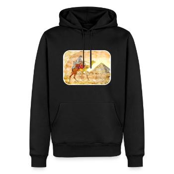 Le Caire Egypte Aquarelle Esquisse Dessinée Illustration - Sweat à capuche Premium bio Homme - noir - Devant - Nico (187cm)