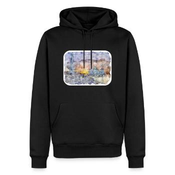 Malaisie Aquarelle Esquisse Dessinée à la Main Illustration - Sweat à capuche Premium bio Homme - noir - Devant - Nico (187cm)