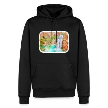Mexique Aquarelle Esquisse Dessinée à la main Illustration - Sweat à capuche Premium bio Homme - noir - Devant - Nico (187cm)