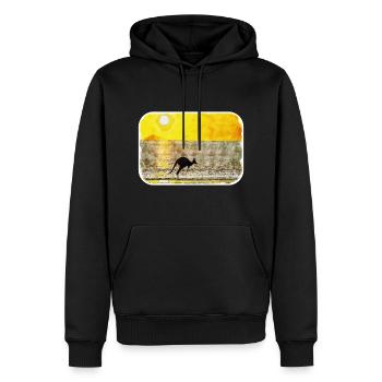 Australie Aquarelle Esquisse Dessinée à la Main Peinture - Sweat à capuche Premium bio Homme - noir - Devant - Nico (187cm)
