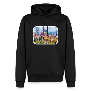 Canada Aquarelle Sketch Illustration dessinée à la main - Sweat à capuche Premium bio Homme - noir - Devant - Nico (187cm)