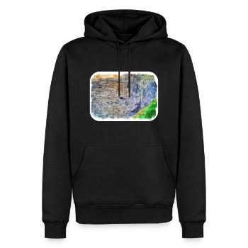 Irlande Royaume-Uni Aquarelle Esquisse Peinture Illustration - Sweat à capuche Premium bio Homme - noir - Devant - Nico (187cm)