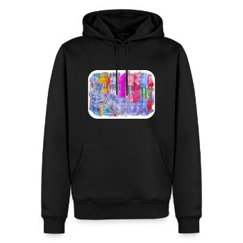 Venedig Italien Aquarellskizze Gezeichnete Zeichnung - Männer Premium Bio Hoodie - Schwarz - Vorne - Nico (187cm)