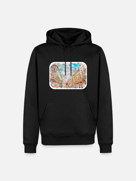 Spanien Aquarellskizze Handgezeichnete Illustration - Männer Premium Bio Hoodie - Schwarz