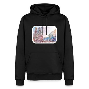 St. Petersburg Russland Aquarell Skizzenmalerei - Männer Premium Bio Hoodie - Schwarz - Vorne - Nico (187cm)