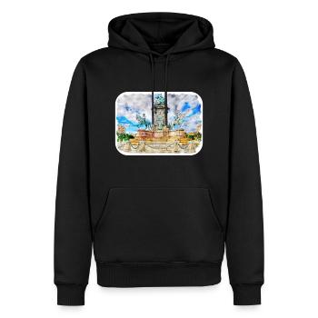 Autriche Aquarelle Esquisse Dessinée à la main Illustration - Sweat à capuche Premium bio Homme - noir - Devant - Nico (187cm)