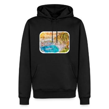 Illustration de croquis à l’aquarelle de Californie usa - Sweat à capuche Premium bio Homme - noir - Devant - Nico (187cm)
