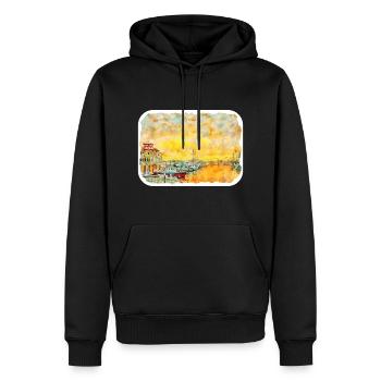 Malaisie Aquarelle Esquisse Dessinée à la Main Illustration - Sweat à capuche Premium bio Homme - noir - Devant - Nico (187cm)