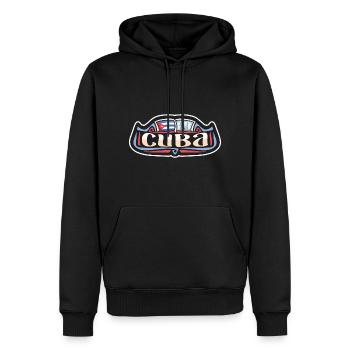 Kuba Flagge Reise Souvenir Aufkleber Abzeichen Logo - Männer Premium Bio Hoodie - Schwarz - Vorne - Nico (187cm)