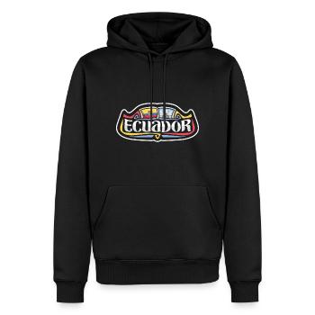 Ecuador Flagge Reise Souvenir Aufkleber Abzeichen Logo - Männer Premium Bio Hoodie - Schwarz - Vorne - Nico (187cm)