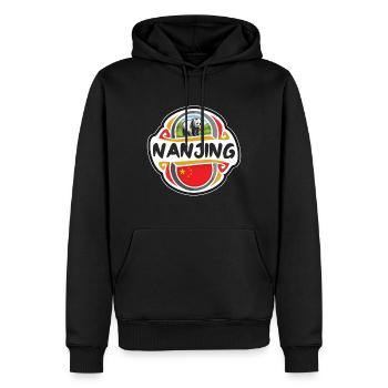 Nanjing China Flagge Abzeichen Reise Souvenir Stempel - Männer Premium Bio Hoodie - Schwarz - Vorne - Nico (187cm)