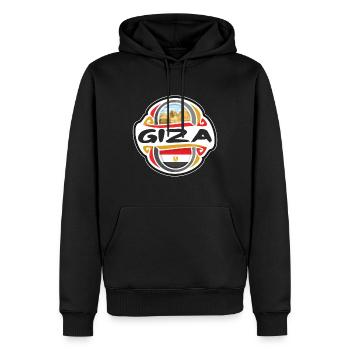 Gizeh Ägypten Flagge Abzeichen Reise Souvenir Stempel - Männer Premium Bio Hoodie - Schwarz - Vorne - Nico (187cm)