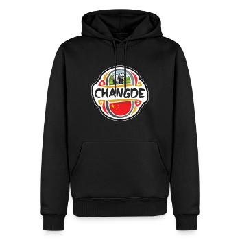 Changde China Flag Badge Souvenir de voyage - Sweat à capuche Premium bio Homme - noir - Devant - Nico (187cm)