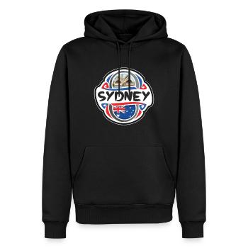 Sydney Australien Flagge Abzeichen Reise Souvenir Stempel - Männer Premium Bio Hoodie - Schwarz - Vorne - Nico (187cm)