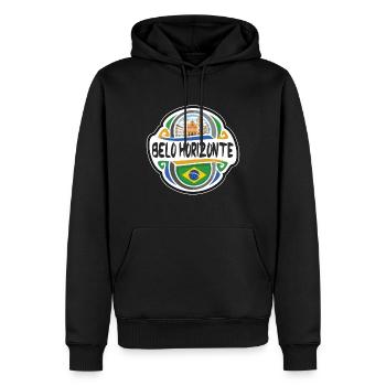 Belo Horizonte Brasilien Flagge Reise Souvenir Abzeichen S - Männer Premium Bio Hoodie - Schwarz - Vorne - Nico (187cm)