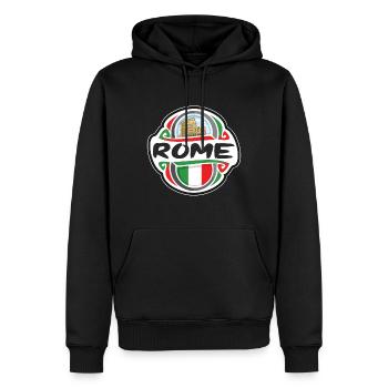 Rom Italien Flagge Abzeichen Reise Souvenir Stempel - Männer Premium Bio Hoodie - Schwarz - Vorne - Nico (187cm)
