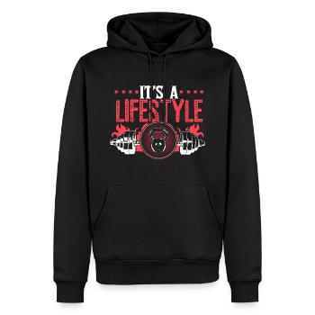 Musculation Fitness Muscles Idée cadeau - Sweat à capuche Premium bio Homme - noir - Devant - Nico (187cm)