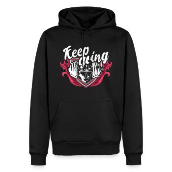 Musculation Renforcement musculaire - Sweat à capuche Premium bio Homme - noir - Devant - Nico (187cm)
