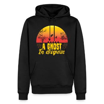 Fantôme d’Halloween doux ou aigre - Sweat à capuche Premium bio Homme - noir - Devant - Nico (187cm)