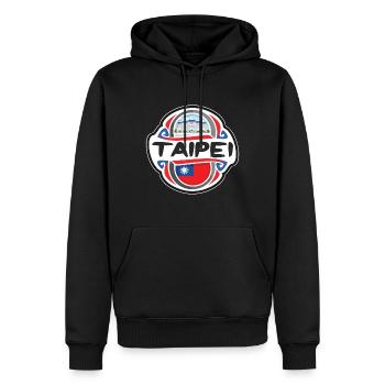 Taipeh Taiwan Flagge Abzeichen Reise Souvenir Stempel - Männer Premium Bio Hoodie - Schwarz - Vorne - Nico (187cm)