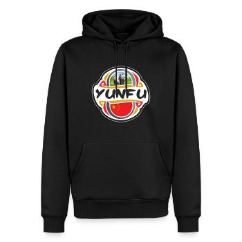 Yunfu China Flag Badge Souvenir de Voyage - Sweat à capuche Premium bio Homme - noir - Devant - Nico (187cm)