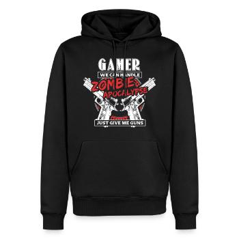 Zombie Apocalypse Gaming Idée cadeau Halloween - Sweat à capuche Premium bio Homme - noir - Devant - Nico (187cm)