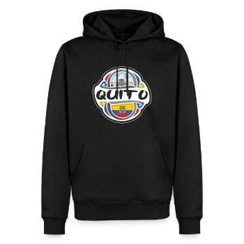 Quito Ecuador Flagge Abzeichen Reise Souvenir Stempel - Männer Premium Bio Hoodie - Schwarz - Vorne - Nico (187cm)
