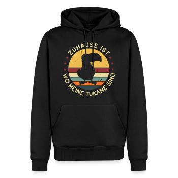 Zuhause Ist Wo Meine Tukane Sind - Männer Premium Bio Hoodie - Schwarz - Vorne - Nico (187cm)