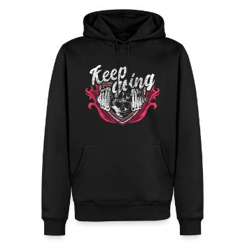 Cadeau d’entraînement de gymnastique de musculation - Sweat à capuche Premium bio Homme - noir - Devant - Nico (187cm)