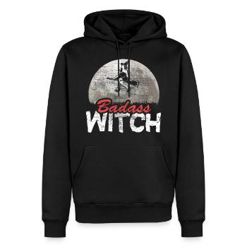 Monstre sorcière d’Halloween - Sweat à capuche Premium bio Homme - noir - Devant - Nico (187cm)