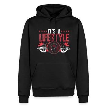 Strength Training Fitness Trainer Idée cadeau - Sweat à capuche Premium bio Homme - noir - Devant - Nico (187cm)