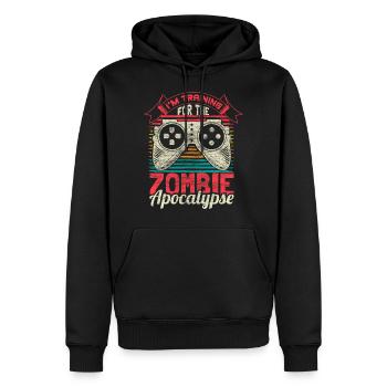 Zombie Apocalypse Gamer Idée cadeau de survie - Sweat à capuche Premium bio Homme - noir - Devant - Nico (187cm)