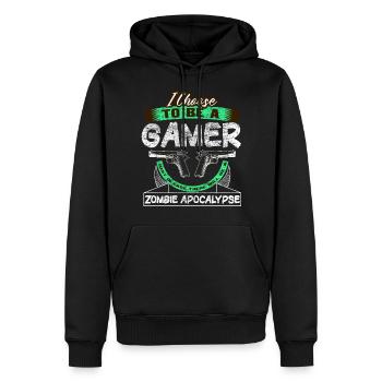 Zombie Apokalypse Geschenkidee - Männer Premium Bio Hoodie - Schwarz - Vorne - Nico (187cm)