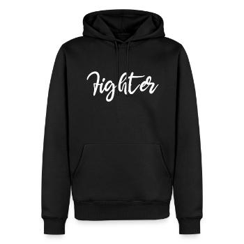 combattant - Sweat à capuche Premium bio Homme - noir - Devant - Nico (187cm)