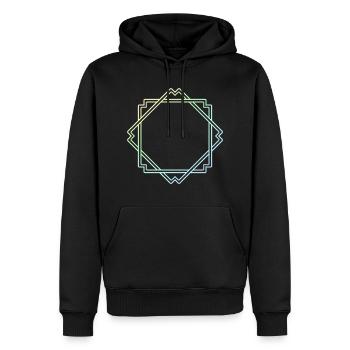 Bunter Quadratischer Rahmen Deko - Männer Premium Bio Hoodie - Schwarz - Vorne - Nico (187cm)