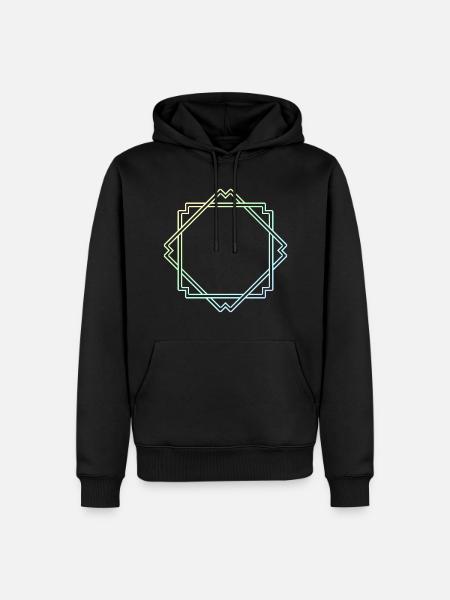 Bunter Quadratischer Rahmen Deko - Männer Premium Bio Hoodie - Schwarz
