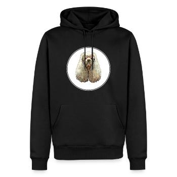 American Cocker Spaniel Dog Aquarelle Illustratio - Sweat à capuche Premium bio Homme - noir - Devant - Nico (187cm)
