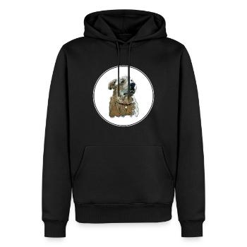 Akbash Hund Aquarell Farbe Illustration - Männer Premium Bio Hoodie - Schwarz - Vorne - Nico (187cm)